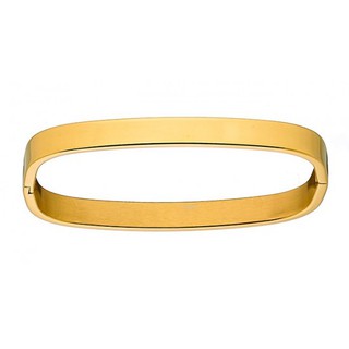 Woman bracelet steel glossy corners  gold N-000933G