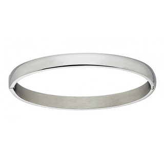 Woman bangle oval glossy bracelet steel N-000934