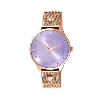 Women's Watch Beverly 11L05-00563 Loisir With Steel Rose Gold Plated Mesh Band And Purple Dial