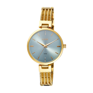 Women's Watch Madrid 11L05-00603 LOISIR With Gold Plated Metal Bracelet And Light Blue Dial