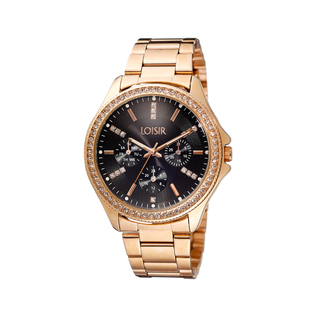 Women's Watch Speedway 11L05-00633 Loisir With Rose Gold IP Steel Bracelet And Black Dial