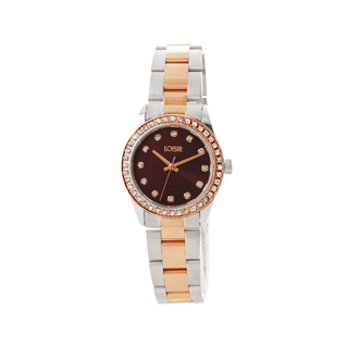 Women's Watch Hippy 11L05-00692 Loisir With Two-Tone Steel Bracelet And Brown Dial With Crystals