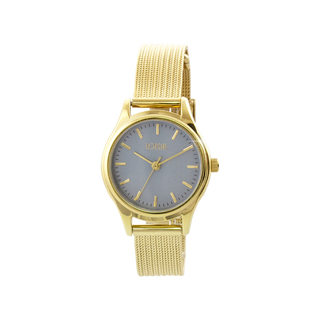 Γυναικείο Ρολόι Mini Elegance 11L05-00696 Loisir Με Επίχρυσο Ατσάλινο Mesh Band Και Γκρι Καντράν