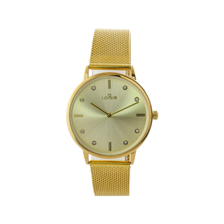 Women's Watch Fountain 11L05-00732 Loisir With Gold Plated Steel Mesh Band And Gold Dial