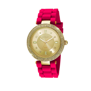  Women's  Watch Groovy 11L75-00330 Loisir With Fuchsia Silicone Strap And Gold Dial