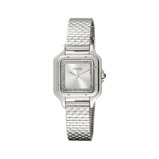 Women's Watch Parisian 11X03-00769 Oxette With Steel Mesh Band And Silver Dial With Crystals
