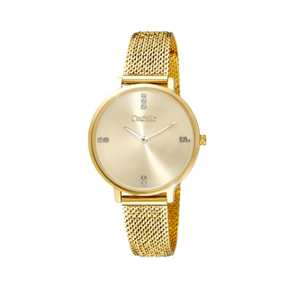 Women's Perfume Oxette 11X05-00768 Watch With Gold-Plated Steel Bracelet And Gold Dial