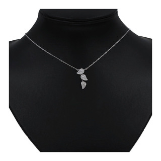 Women's Necklace Leaves Silver 925 Zircon 124100670