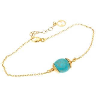 Women's Bracelet Made of Silver 925-Gold Plated With Turquoise 12582 Arteon