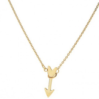 Woman surgical steel medium arrow necklace plated with yellow gold   N-01500G
