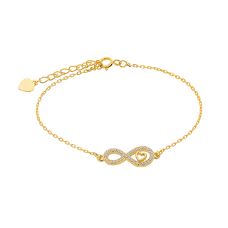 Women's Bracelet Infinity-Heart Prince Silver 925 1A-BR397-3 Gold Plating
