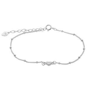 Women's Bracelet Heart Prince Silver 925 1A-BR398-1 Platinum  Plating