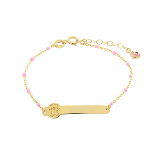 Children's Bracelet Identity-Teddy Bear Prince 1S-BR131-3R Silver 925 Gold Plated