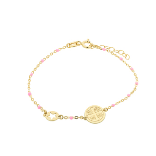 Children's Bracelet Cross-Star Element Prince 1S-BR135-3R Silver 925 Gold Plated