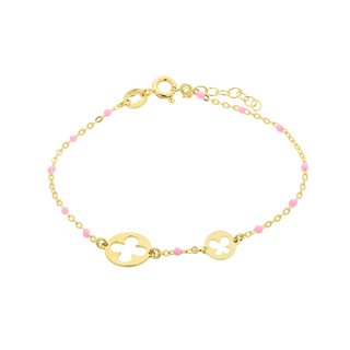 Children's Bracelet Cross-Butterfy Element Prince 1S-BR140-3R Silver 925 Gold Plated