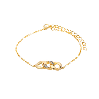 Women's Bracelet Link Prince Silver 925 1TA-BR084-3 Yellow Gold  Plating