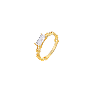 Γυναικείο Δαχτυλίδι Μονόπετρο-Ζιργκόν Ασήμι 925 Επιχρύσωση 1TA-RG019-3 Prince
