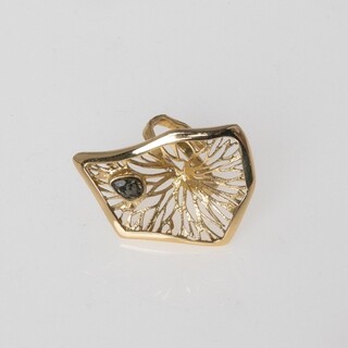 Women's Handmade Canopy Ring | GD1891 Kalliope Brass-Grey Crystal