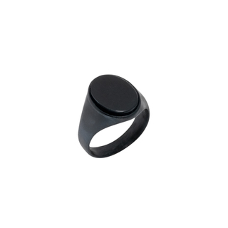 Ανδρικό  Δαχτυλίδι  Μαύρος Όνυχας Ατσάλι 316L-Μαύρο IP 21A-RG005B Visetti