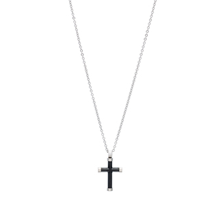 Men's Necklace Cross 21D-KD014SB Visetti Steel 316L-Black IP