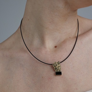 Women's Handmade Necklace Boogie| GK1638-101-310 Kalliope Brass-Black Crystal
