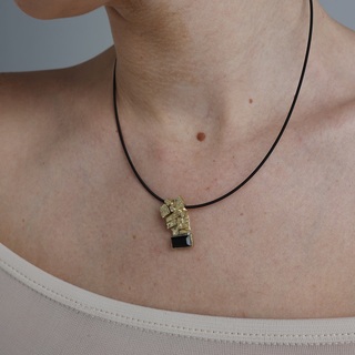 Women's Handmade Necklace Boogie| GK1638-101-310 Kalliope Brass-Black Crystal