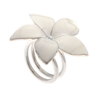 Δαχτυλίδι ασημένιο 925,επιχρυσωμένο, με λευκό λουλούδι Arteon 23467-000