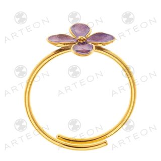 Womens Ring Little Flower 23817 Arteon Silver 925-Gold Plated-Enamel