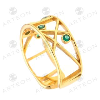 Women's Ring Arteon 23909 Brass-Gold Plated Zircon