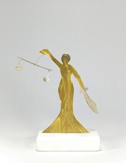 Micro sculpture "Thetida-Justice"  Brass-Alpakas NM11105X