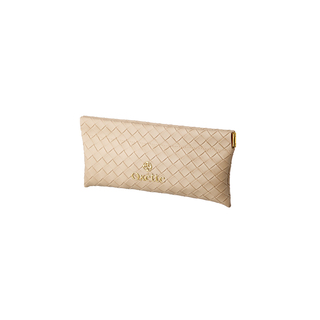 Women's Multi-Use Case Oxette 24X11-00227 Beige Faux Leather With Gold Logo 9,5 x 18 cm