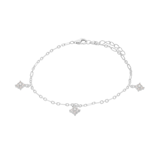 Women's Bracelet Charms Rhombuses Silver 925-Rhodium Plating  Zircon 2A-BR420-1 Prince