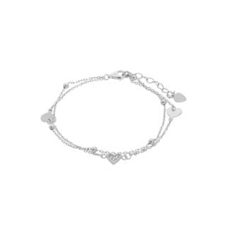 Women's Bracelet Charms Hearts Silver 925-Rhodium Plating  Zircon 2A-BR430-1 Prince