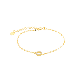 Women's Bracelet  Circle Silver 925  2A-BR463-3 Prince Gold  Plating