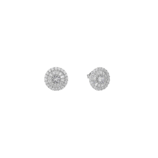 Women's Rosette Earrings Zircon Silver 925  2A-SC475 Prince