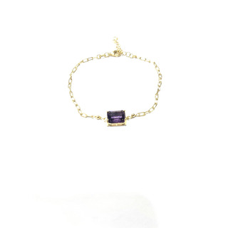 Women's Bracelet Silver 925-Gold Plating  Purple Zircon 2TB-BR127-3A Prince