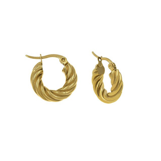 Γυναικεία Σκουλαρίκια Κρίκοι Στριφτοί Ατσάλι 316L 303100717