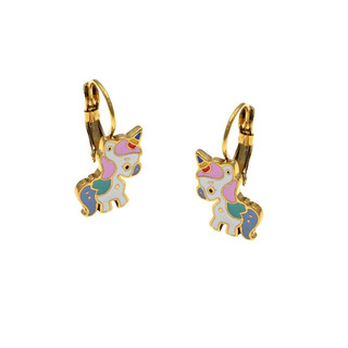 Children's Earrings Unicorn Enamel-Steel 316L303101051.005