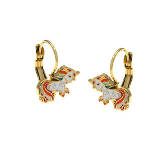 Children's Earrings Unicorn Enamel-Steel 316L 303101051.009