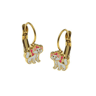 Children's Earrings Kitten Enamel-Steel 316L 303101052.013