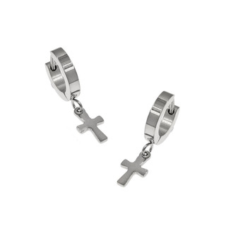 Unisex Hoop Earrings-Cross Steel 316L 303101546.002