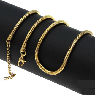 Γυναικείο Κολιέ  Αλυσίδα Φίδι 304100402.145 Ατσάλι 316L Με Επιχρύσωση IP 