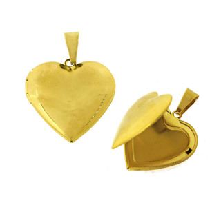 Γυναικείο Μενταγιόν Καρδιά Ανοιγόμενη Ατσάλι 316L-Χρυσό IP 305100328.100