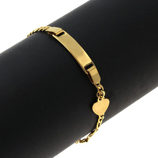 Children's ID Bracelet With Heart 306100126.107 Steel 316L-Gold IP With Chain