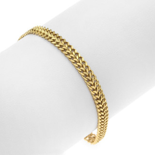Women's Bracelet Steel 316L-Gold IP With Braided Chain 306100370.120