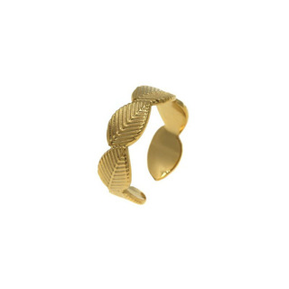Γυναικείο Δαχτυλίδι Φύλλα Ατσάλι Κίτρινο Χρυσό IP 307100818