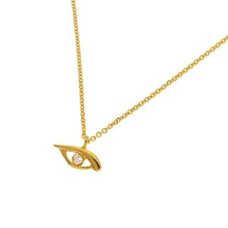 Women's Necklace Made of Silver 925-Gold Plated IP Eye With White Zircon cz 31247 Arteon