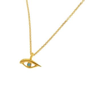 Women's Necklace Made of Silver 925 Eye With Turquoise Enamel 31248 Arteon