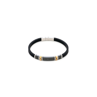 Men's Bracelet Visetti 31F-BR001SBR Steel 316L-Gold IP-Carbon Fiber-Silicone