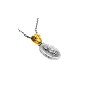 Women's Necklace Coin Pendant  With Owl Silver 925-Gold Plated 32059 Arteon
